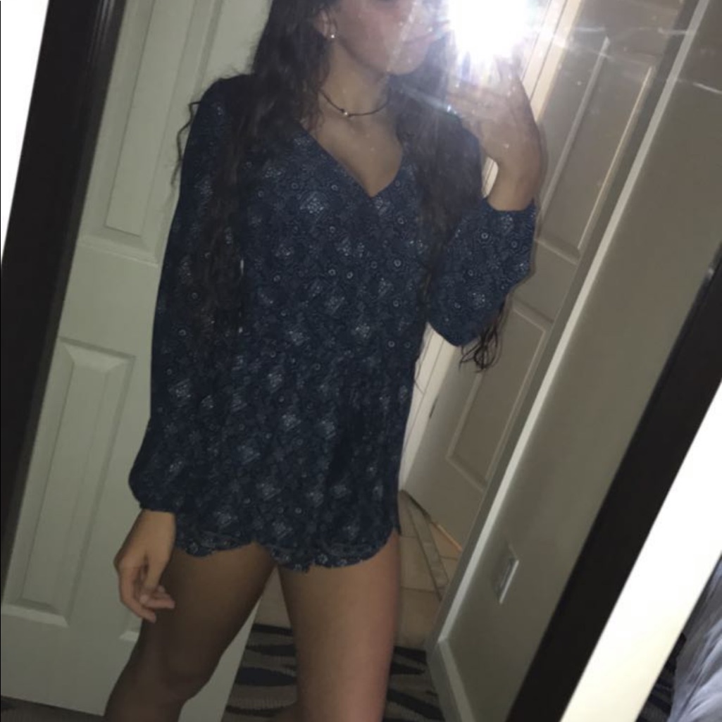 Ae Blue Pattern Romper